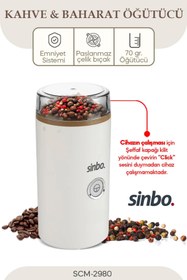 Resim SİNBO SCM -2980 KAHVE VE BAHARAT ÖĞÜTÜCÜ 