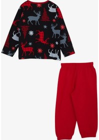 Resim Breeze Erkek Bebek Pijama Takımı Geyik Desenli 9 Ay-3 Yaş, Siyah-siyah Siyah 