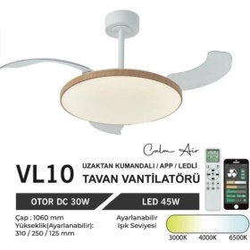 Resim Orbus VL10 Uzaktan Kumandalı Tavan Vantilatörü 