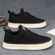 Resim Erkek Modası Düz Renk Düşük Üst Kaykay Ayakkabıları, Rahat Kaymaz Günlük Bağcıklı Spor Sneaker'lar, PU Üst & İç, PVC Taban, EVA Tabanlık, Yuvarlak Burun, Günlük Kullanım, Her Mevsim, Minimalist Sneaker'lar, Pu Üst Sneaker'lar, Kaykay Ayakkabıları 