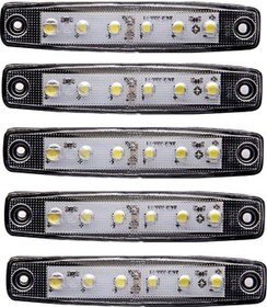 Resim Beyaz Parmak Led Dorse Lamba 6 Ledli 12-24v 5'li Beyaz 