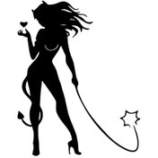 Resim Kıvırcıkyoga ŞeytanKız Sticker Oto Motor Laptop Duvar Folyo Sticker 25x32 cm 