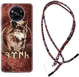 Resim kilifland Xiaomi Poco X3 Pro ile Uyumlu Kılıf Rasta Ipli Boyun Askılı Desenli Silikon Göktürk 3 1412 