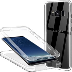 Resim Samsung Galaxy S8 Plus Uyumlu Ön Arka 360 Tam Koruma Şeffaf Soft Silikon Kılıf 
