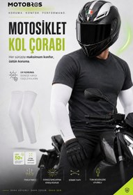 Resim Motobros KOL ÇORABI GÜNEŞ KORUMALI MOTOSİKLET BİSİKLET KOL ÇORABI KOLLUK BEYAZ 