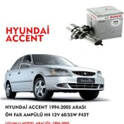 Resim HYUNDAİ ACCENT 1994-2005 ARASI ÖN FAR AMPÜLÜ H4 12V 60/55W P43T 