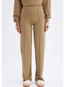 Resim Defacto Wide Leg Geniş Bol Paça Basic Düz Sweatshirt Kumaş Eşofman Altı D4805AX24AUKH459 Haki 