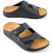 Resim Gezer Naturela Kadın Yazlık Suni Deri İki Cırt Cırtlı Kemer Ayarlanabilir Comfort Taban Günlük Terli Siyah 