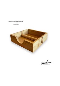 Resim Svr Bambu Peçetelik 18x18x5 Cm Açık Kahverengi 