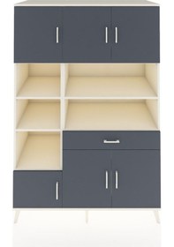 Resim Kronos Dolap 10 Raflı Tek Çekmeceli 6 Kapaklı 132x59x195 Aytaşı-antrasit/antrasit Antrasıt/antrasıt 