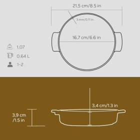 Resim Döküm Güveç Kabı, 17 cm 