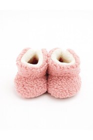 Resim Kiçi Kaydırmaz Taban, Organik, Pamuk Astarlı, Terletmez, Üşütmez Beyaz Bebek Pandufu 