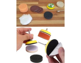 Resim Depolife Dremel Proxxon Makineleri Için Polisaj Seti Cırtlı Taban Yün Keçe Zımpara Bone Skoch Sünger 16 Pcs 
