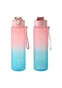 Resim 1 Adet Büyük Kapasiteli Spor Su Şişesi Sızdırmaz Renkli Plastik Bardak İçme Pink Blue 750-800ml Pink Blue 