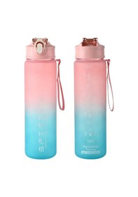 Resim 1 Adet Büyük Kapasiteli Spor Su Şişesi Sızdırmaz Renkli Plastik Bardak İçme Pink Blue 750-800ml Pink Blue 