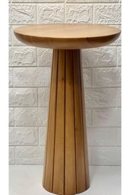 Resim Simillo Home&Living WOOD Wooden 3’lü Set Fitilli Mantar Yan Sehpa Modern Tütün Renk Fiskos 