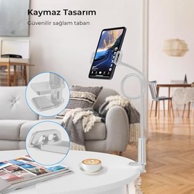 Resim Juo 90 CM Akrobat Esnek Tablet ve Telefon Tutucu Stand Beyaz 