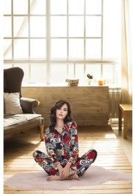 Resim Bebekokusu Rahat Ve Şık Kadın Pijama - Karışık Desenli Desenli 