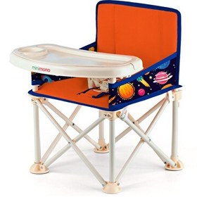 Resim Minimono Plus Portatif Yükseltici Katlanabilir Mama Sandalyesi Turuncu - Lacivert 