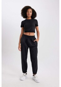 Resim Defacto DeFactoFit Oversize Geniş Kalıp Beli Lastikli Paraşüt Jogger Eşofman Altı B9268AX23WNBK81 Siyah 
