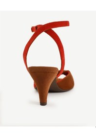 Resim Yargıcı Çapraz Renk Detaylı Deri Topuklu Ayakkabı 25ykay4085x 043 Kırmızı 
