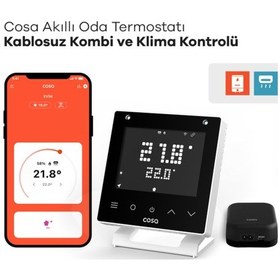 Resim Cosa V5 Akıllı Oda Termostotı Kablolu Kombi Ve Klima Kontrolü - Beyaz 