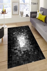 Resim Siyah Modern Desen Halı Dekhera T1044-1 - 120X180 / Dot Taban 