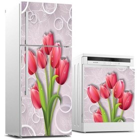Resim Buzdolabı Ve Bulaşık Makinası Beyaz Eşya Sticker Kaplama 3D Kırmı (540884464) 