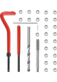 Resim Lemestar 30 Parça Metrik Diş Açma Takımı M5 M6 M8 M10 M12 M14 Helicoil Araç Pro Coil Alet,çok Renkli 