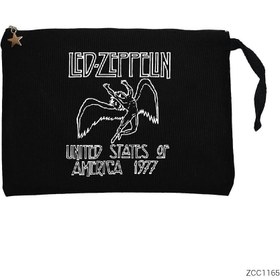 Resim Led Zeppelin 1977 Siyah Clutch Astarlı Cüzdan / El Çantası - Siyah 