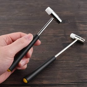 Resim [1 Adet Çift Başlı Mini Kuyumcu Çekiçi] 1 Adet Çift Başlı Mini Kuyumcu Çekiçi, Saat Tamir, Ağaç İşleme, Kendin Yap, Kuyumculuk, Deri El Sanatları İçin Çok Amaçlı Alet, Dayanıklı Demir Alaşım ve Plastik Yapı 