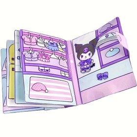 Resim For Kuromi DIY Sessiz Kit Kiti için - Yeniden Kullanılabilir Kağıt Sticker'lar, Kendinden Yapışkanlı, Düzensiz Şekiller, Hediye ve Arkadaşlar için Mükemmel, Karikatür Karakterleri Eğlenceli Kıyafetleriyle 