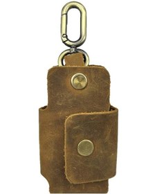 Resim Hakiki Deri Araba Otomobil Anahtar Kılıfı Anahtarlık Crazy Taba 