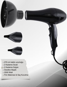 Resim Hagen Profesyonel Saç Kurutma Makinesi 2500Watt Profesyonel Fön Makinesi Daraltıcılı Saç Kurutma Makinesi 