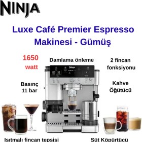 Resim Ninja Luxe Cafe Premier Yarı Otomatik Espresso Makinesi+ Kahve Çekirdeği Hediye 