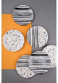 Resim Tabak Evi Porselen Sidereal Karma Pasta Tabağı Seti 19,50cm 6 Kişilik 6 Parça Çok Renkli 