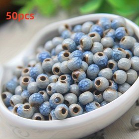 Resim 50 adet/paket Jingdezhen Yüksek Sıcaklık Seramik Retro Kil Buz Kırılması DIY ile Boncuk El Boyası 