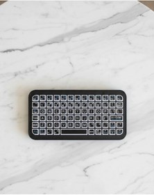 Resim Siyah Kablosuz Mini Rgb Işıklı Klavye Bluetooth 5.2 İnce Tasarım 