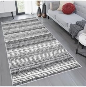 Resim Rovigo Dijital Baskı Yıkanabilir Kaymaz Taban Salon Halısı RVG1170, Gri, 80 x 200 