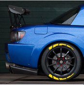 Resim 3d Lastik Yazısı Beyaz Yanak Şerit 2.5 Cm 4 Adet+ Yapıştırıcı 