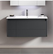 Resim Orka Likya 80 Cm Mdf Antrasit Banyo Dolabı Alt Modül Ve Lavabo 