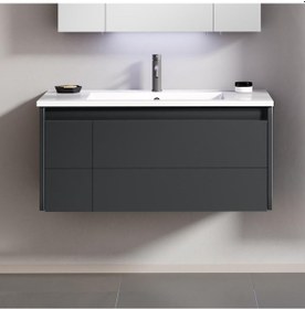 Resim Orka Likya 80 Cm Mdf Antrasit Banyo Dolabı Alt Modül Ve Lavabo 