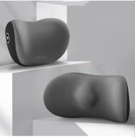 Resim Araba Minderi Sürüş Koltuğu Servikal Destek Sırtlık Yastığı, Stil: Kafalık + Bel Pedi Gri 