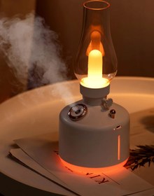 Resim EXENAR Vintage Şarjlı Gece Lambası Hava Nemlendirici Buhar Makinesi 280ml Retro Kamp Işık 