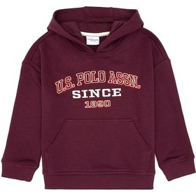 Resim U.S. Polo Assn. Erkek Çocuk Bordo Kapüşonlu Sweatshirt 50313842-VR177 