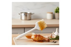 Resim Feyza Design Beyaz Silikon Yumurta ve Mutfak Fırçası, 8 Cm, Pratik ve Dayanıklı 