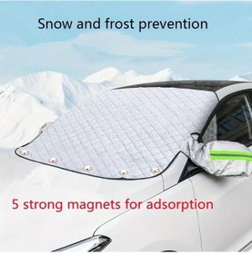 Resim Meridiangoods Su Geçirmez Uv Dayanıklı Don Ve Kar Korumalı Manyetik Güçlü Silvery Snow Cover With Magnets 