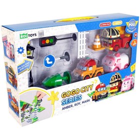 Resim Nessiworld POLI ZR-913 Robocar Poli Gogo City Seri Ambar,Roy,Mark Oyun Seti 