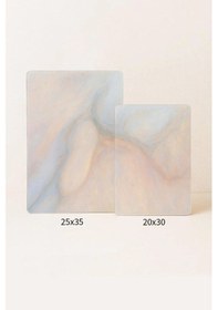 Resim 2'li Temperli Cam Kesme Tahtası 20x30 & 25x35 Cm Desenli Antibakteriyel Mutfak Doğrama Camı Pembe 