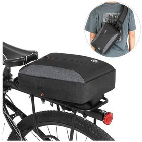 Resim Yuntech01 Bisiklet Arka Raf Çantası Ve Göğüs Çantası 2'li 1, Bisiklet, Seyahat Ve Günlük Kullanim Icin Poliester Materyal Siyah 